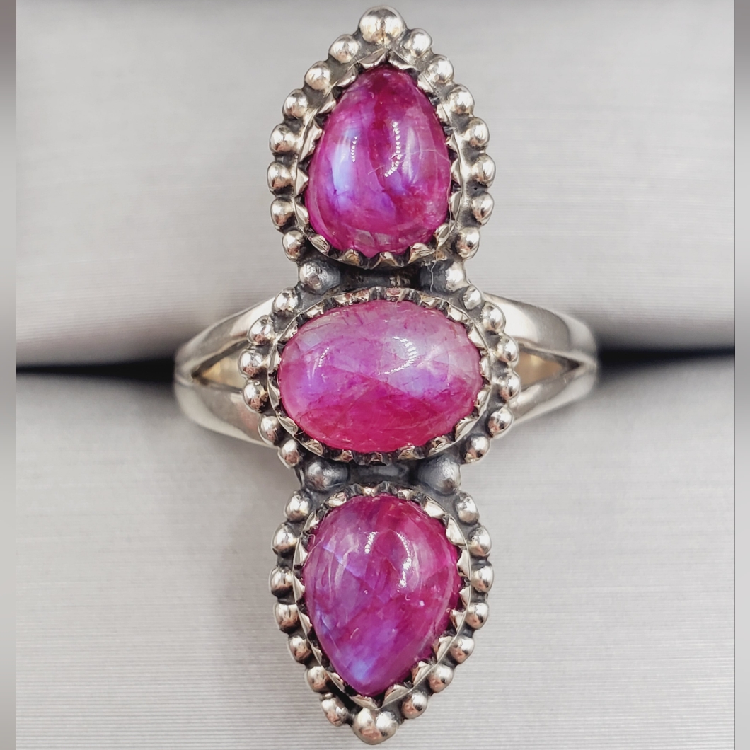 Triple Pink 925 Sterling Silver Ring